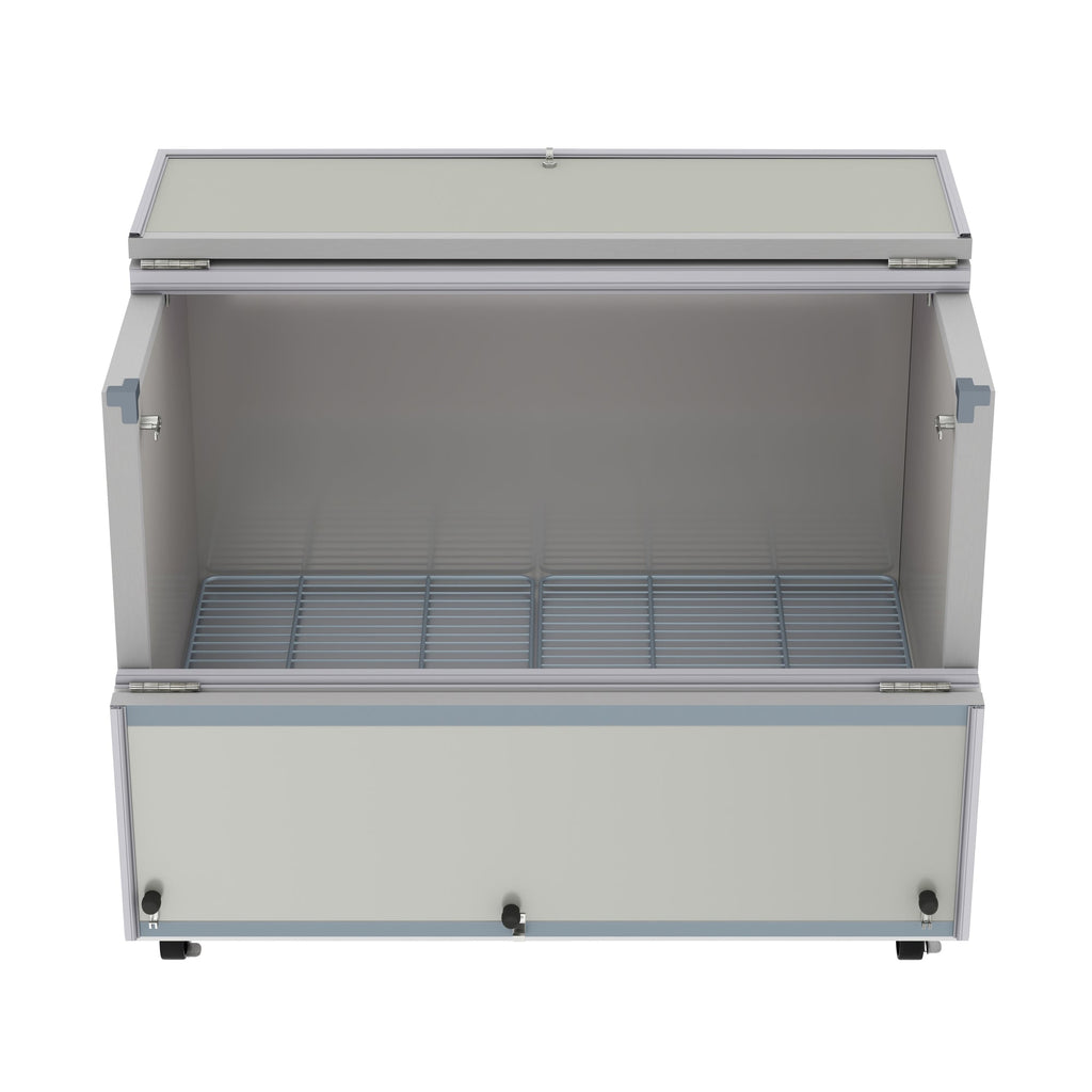 49 in. Commercial Milk Cooler for School and Cafeteria, 12 Crate Capacity with Heavy Duty Casters in Stainless Steel and White
