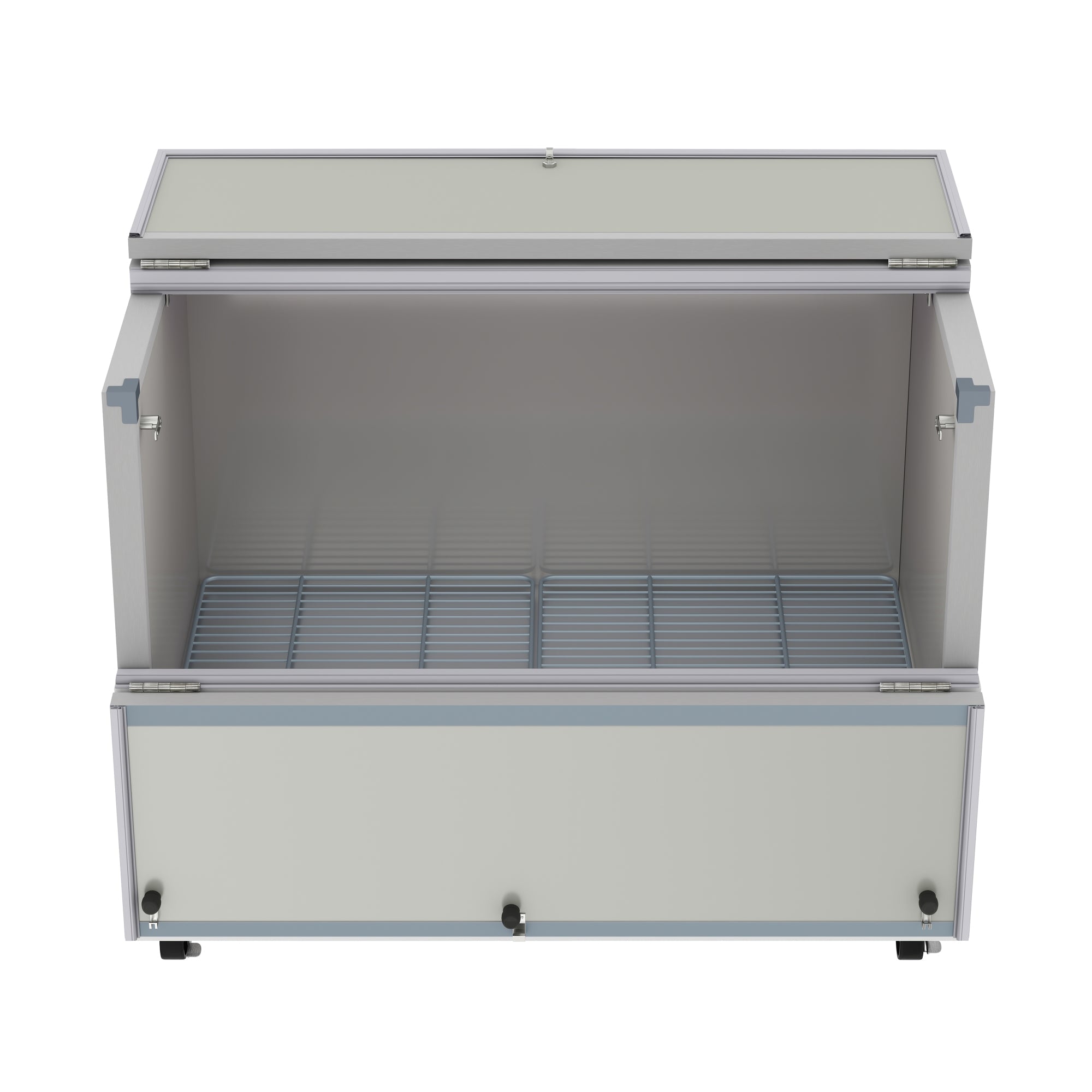 49 in. Commercial Milk Cooler for School and Cafeteria, 12 Crate Capacity with Heavy Duty Casters in Stainless Steel and White