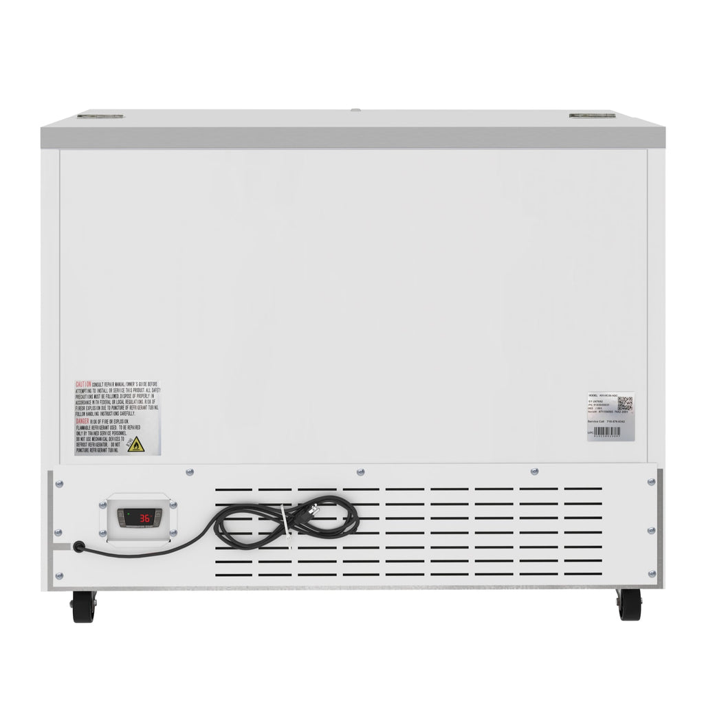 49 in. Commercial Milk Cooler for School and Cafeteria, 12 Crate Capacity with Heavy Duty Casters in Stainless Steel and White