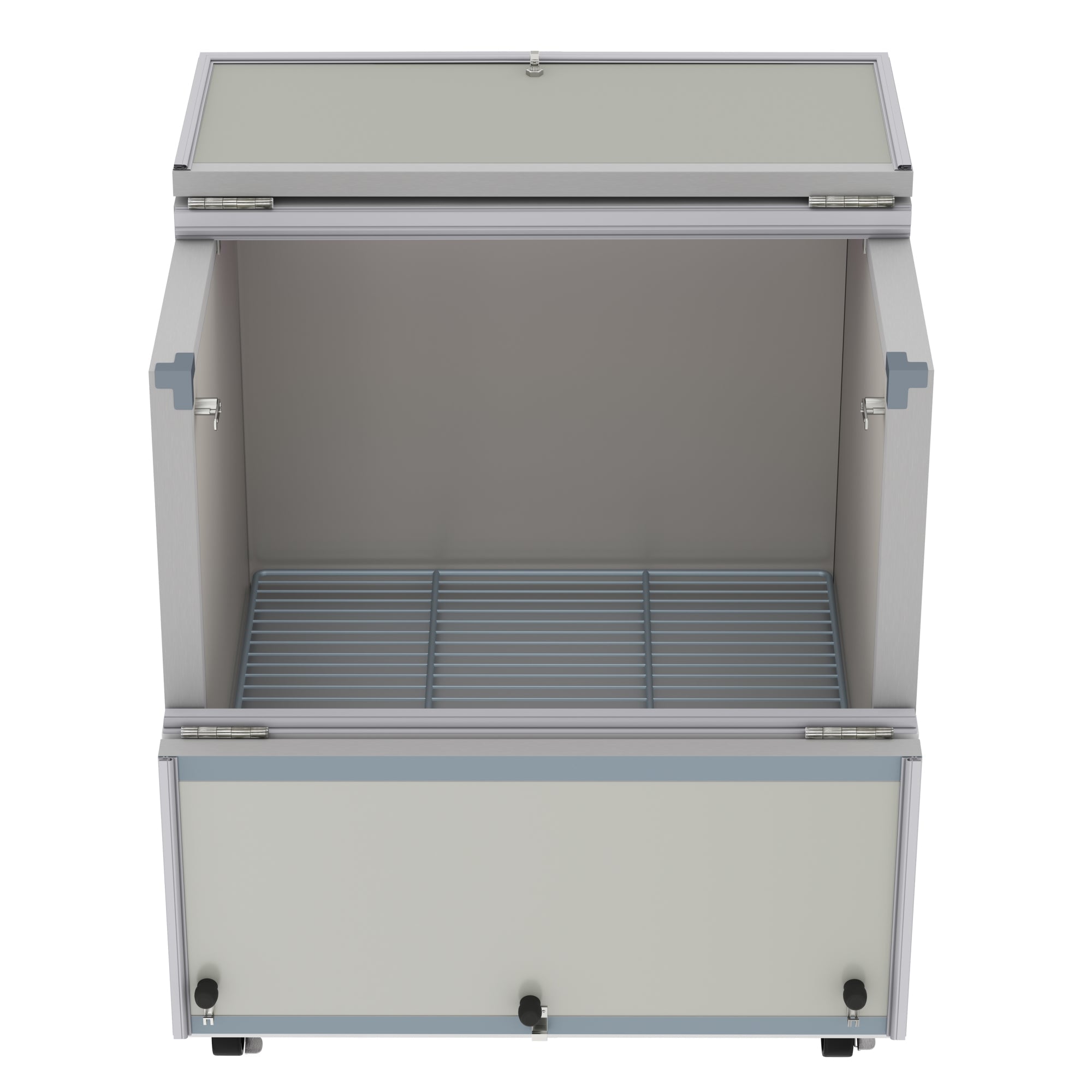 34 in. Commercial Milk Cooler for School and Cafeteria, 8 Crate Capacity with Heavy Duty Casters in Stainless Steel and White