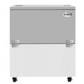 34 in. Commercial Milk Cooler for School and Cafeteria, 8 Crate Capacity with Heavy Duty Casters in Stainless Steel and White