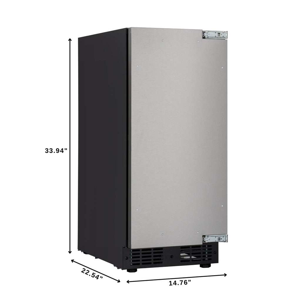 15 in. Built-In Panel Ready Undercounter Beverage Refrigerator, Compact with Digital Temperature Control, Glass Shelves, Security Lock