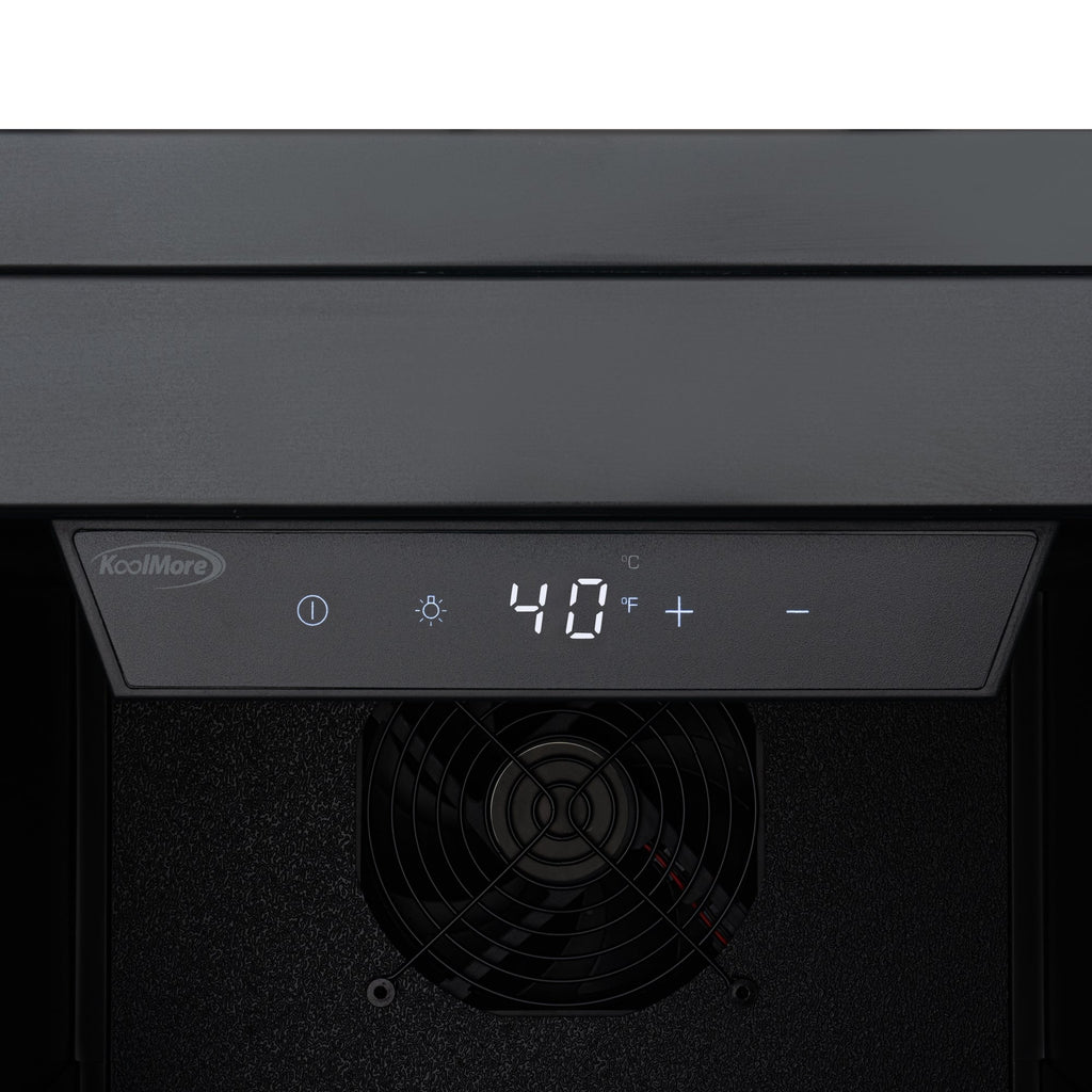 15 in. Built-In Panel Ready Undercounter Beverage Refrigerator, Compact with Digital Temperature Control, Glass Shelves, Security Lock