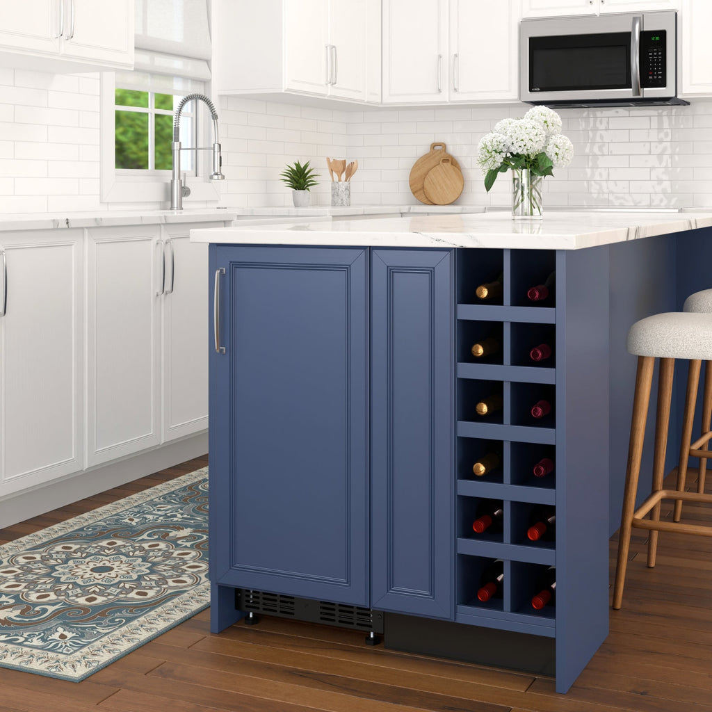 15 in. Built-In Panel Ready Undercounter Beverage Refrigerator, Compact with Digital Temperature Control, Glass Shelves, Security Lock