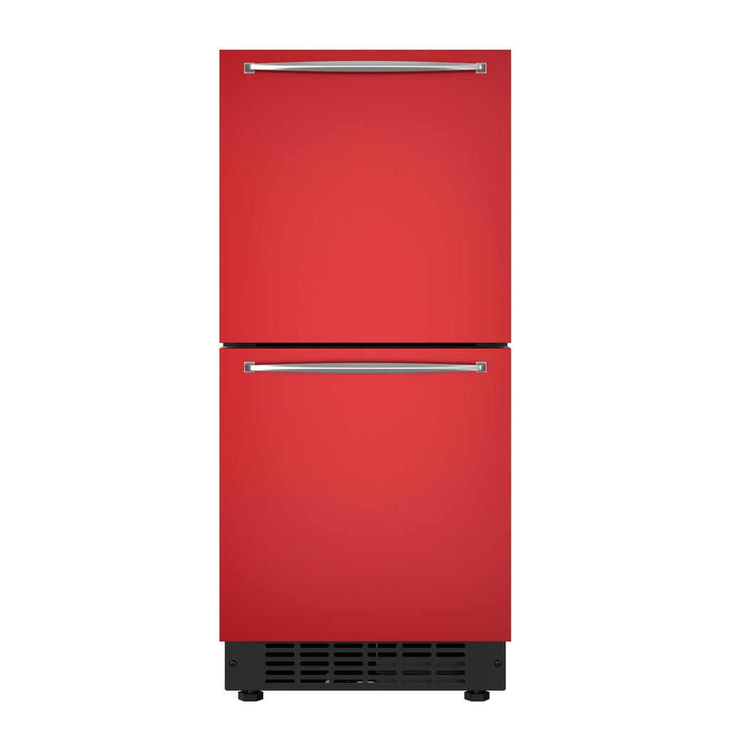 15 in. Panel Ready Built-in Double Refrigerator, Frost-Free Undercounter Fridge with Digital Temperature Control and Stainless-Steel Drawers