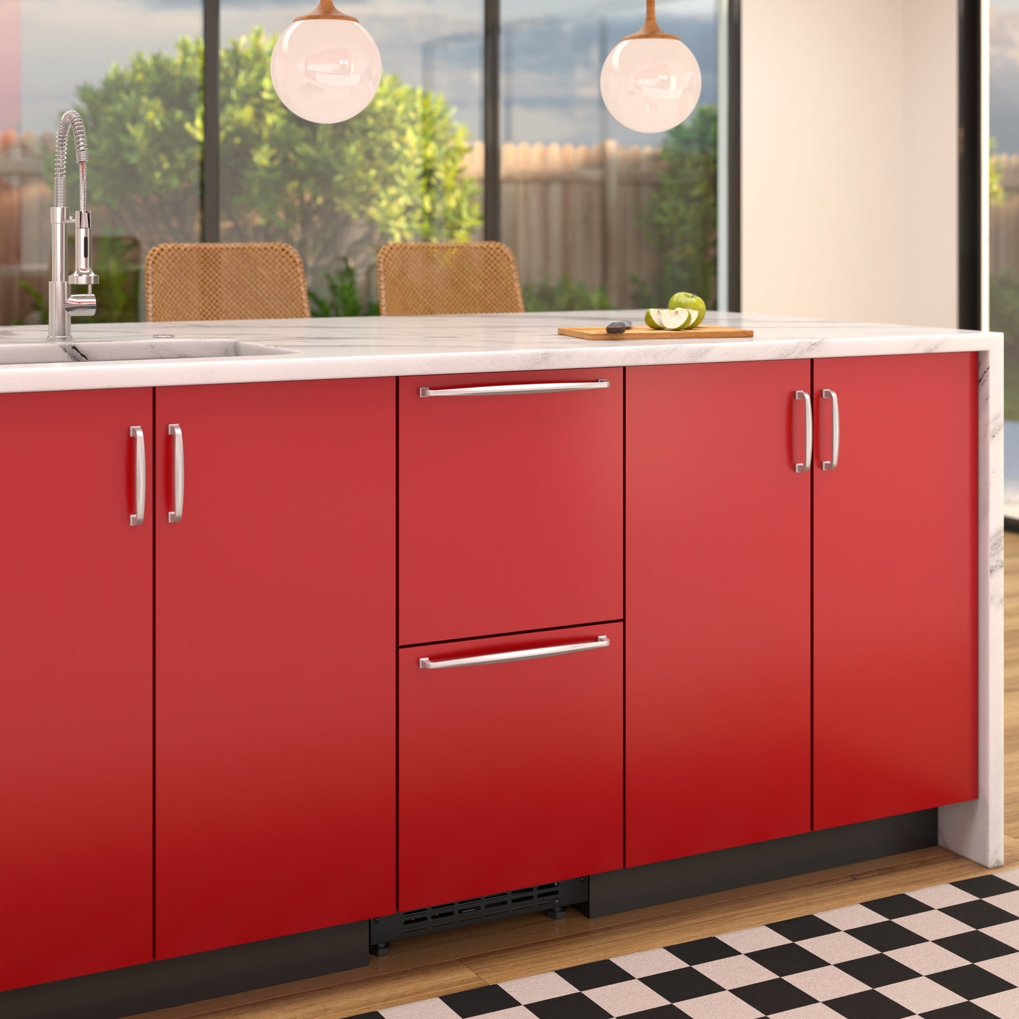 15 in. Panel Ready Built-in Double Refrigerator, Frost-Free Undercounter Fridge with Digital Temperature Control and Stainless-Steel Drawers