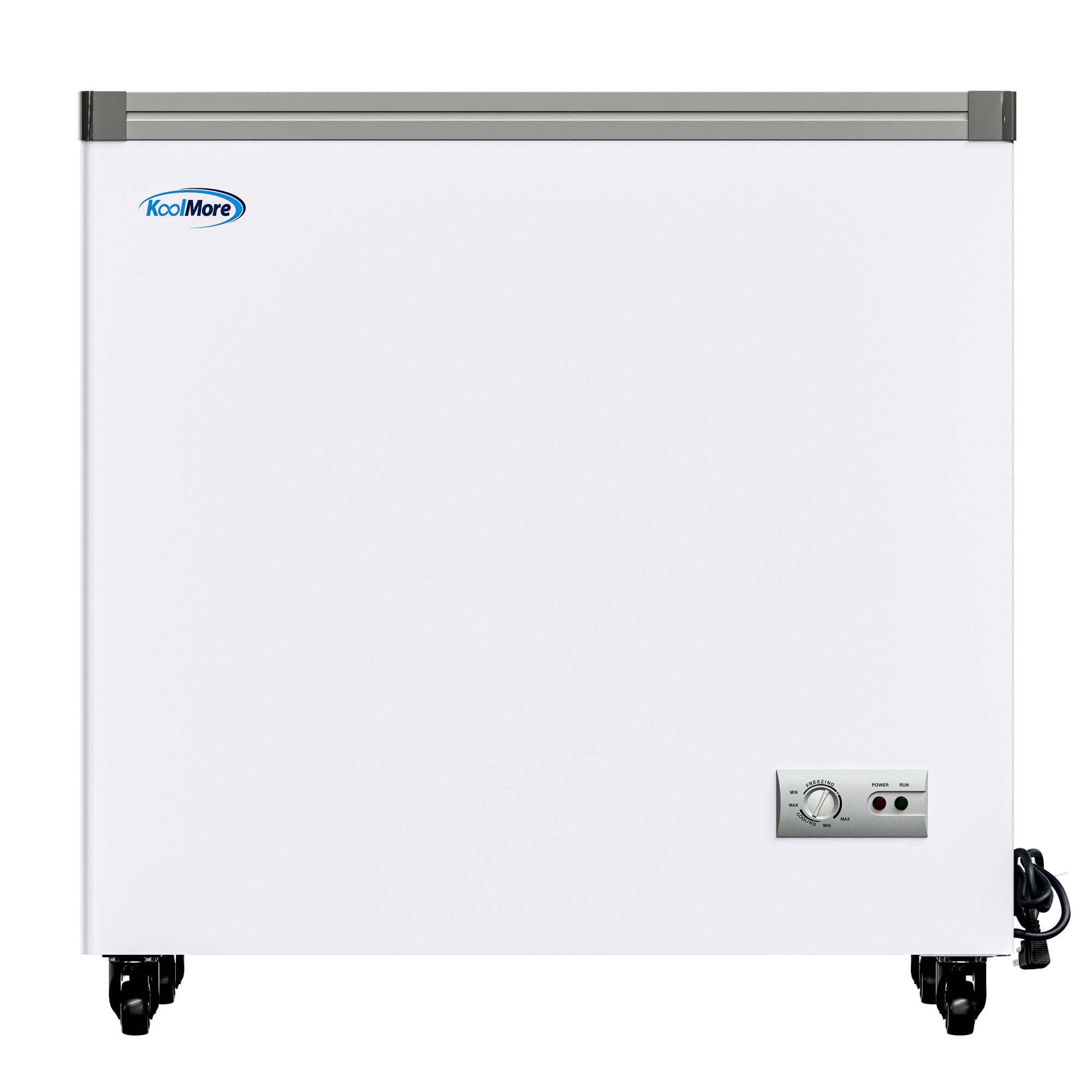 33 in. Flat Top Ice Cream Display Freezer, 7 cu. ft. Capacity in White - Wrap