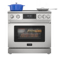KoolMore Reserve 36 in. Electric Induction Range Oven with Ceramic Glass Cooktop, True Convection, 240V, 6.0 Cu. Ft., Air Fry, Sync Burners, CSA Certified in Stainless Steel
