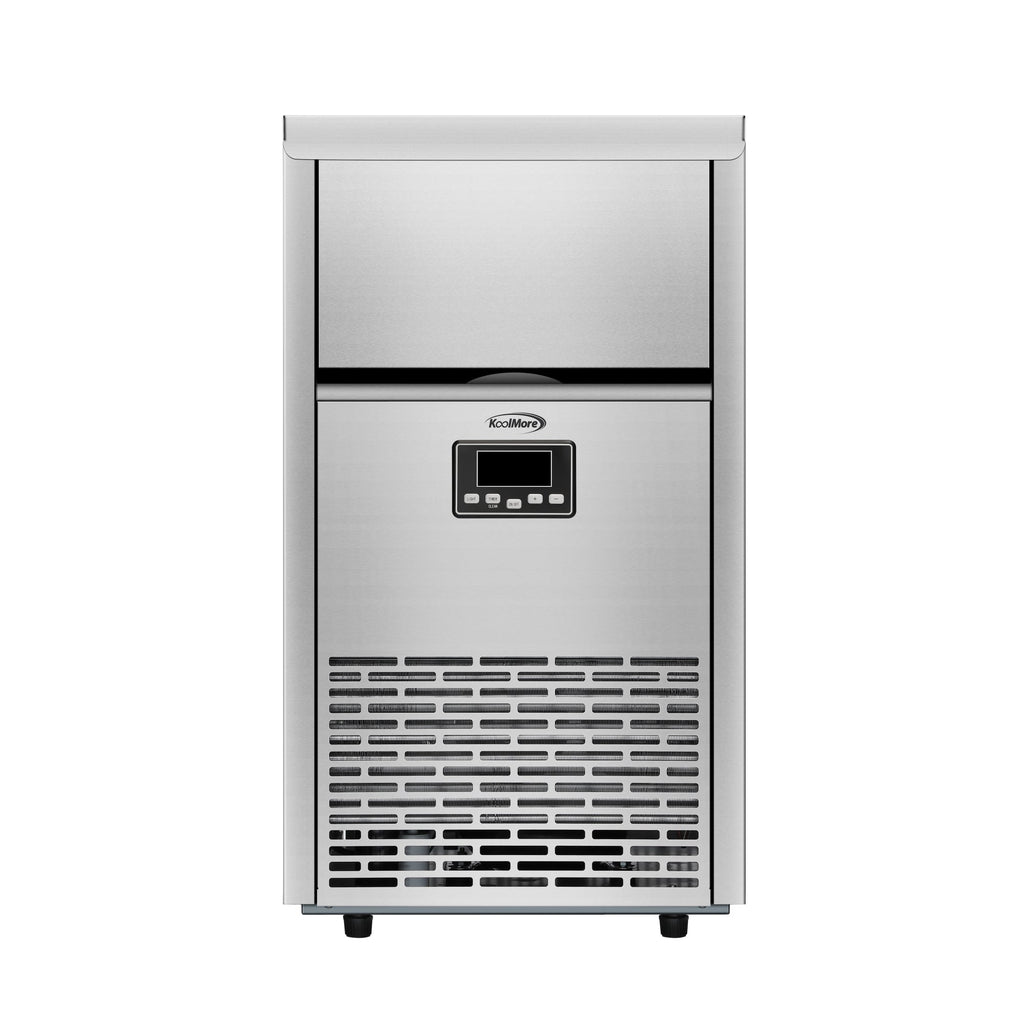 18 in. 100 lbs./24 hrs. Commercial & Residential Crescent Ice Maker with 30 lbs. of Storage Capacity in Stainless-Steel