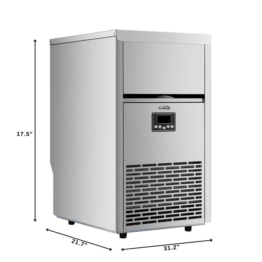 18 in. 100 lbs./24 hrs. Commercial & Residential Crescent Ice Maker with 30 lbs. of Storage Capacity in Stainless-Steel