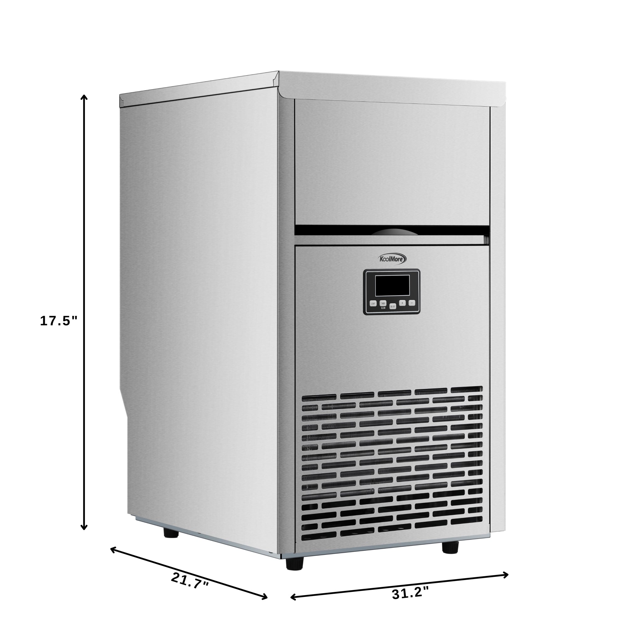 18 in. 100 lbs./24 hrs. Commercial & Residential Crescent Ice Maker with 30 lbs. of Storage Capacity in Stainless-Steel