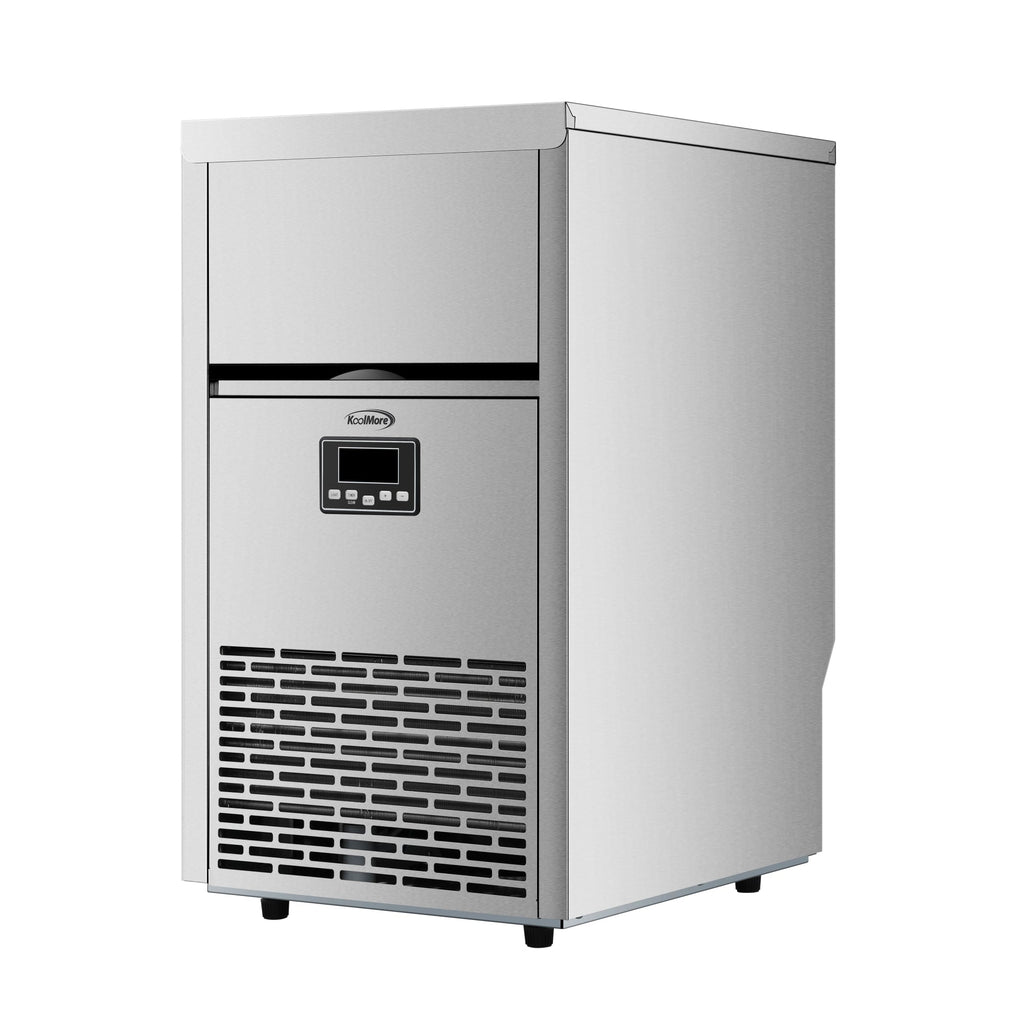 18 in. 100 lbs./24 hrs. Commercial & Residential Crescent Ice Maker with 30 lbs. of Storage Capacity in Stainless-Steel