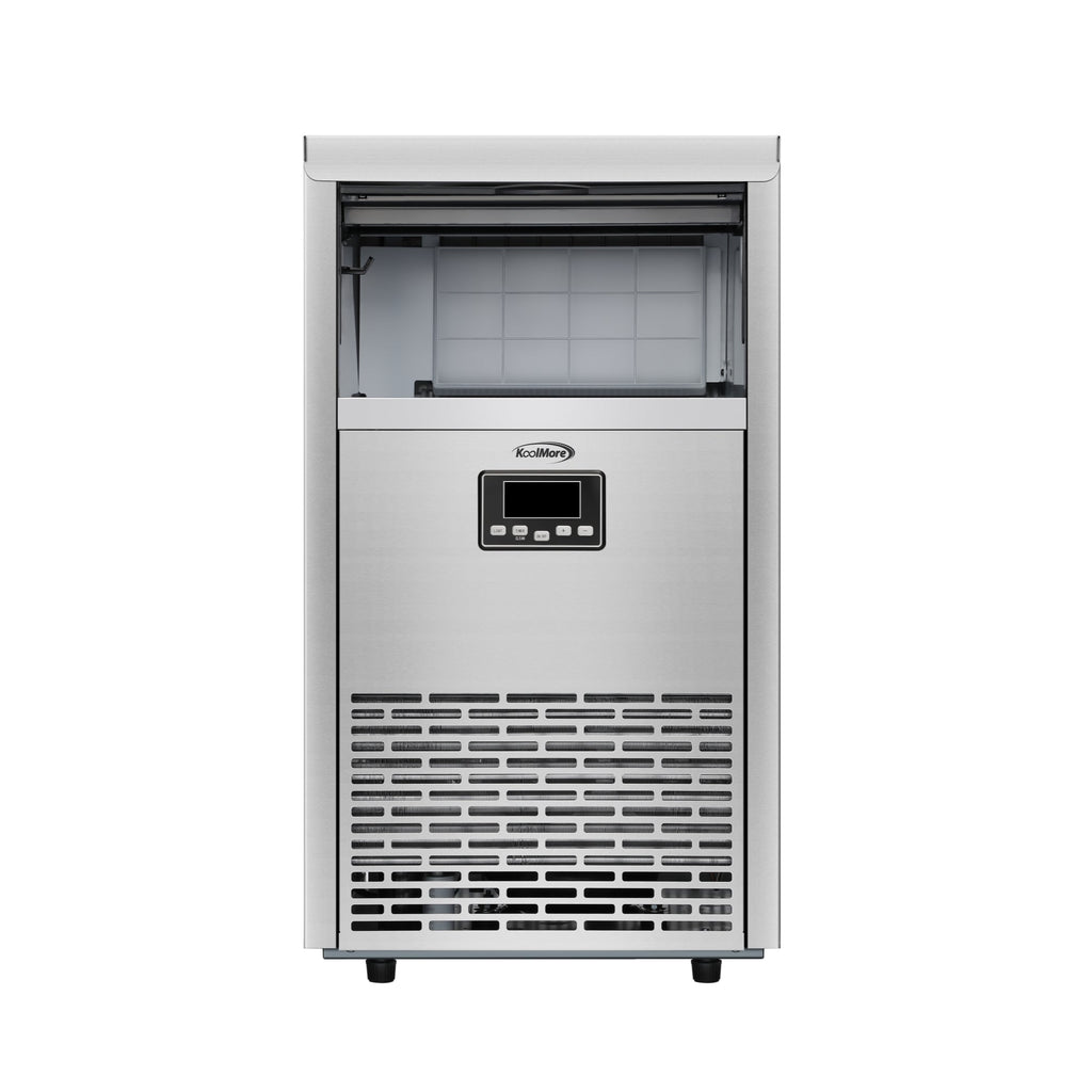 18 in. 100 lbs./24 hrs. Commercial & Residential Crescent Ice Maker with 30 lbs. of Storage Capacity in Stainless-Steel