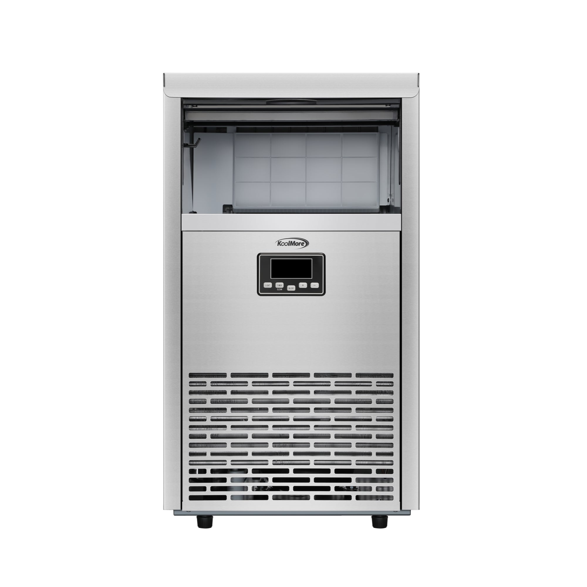 18 in. 100 lbs./24 hrs. Commercial & Residential Crescent Ice Maker with 30 lbs. of Storage Capacity in Stainless-Steel