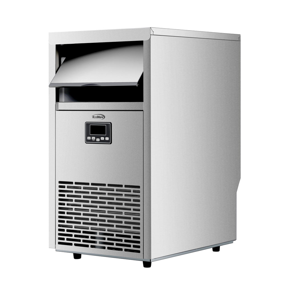 18 in. 100 lbs./24 hrs. Commercial & Residential Crescent Ice Maker with 30 lbs. of Storage Capacity in Stainless-Steel