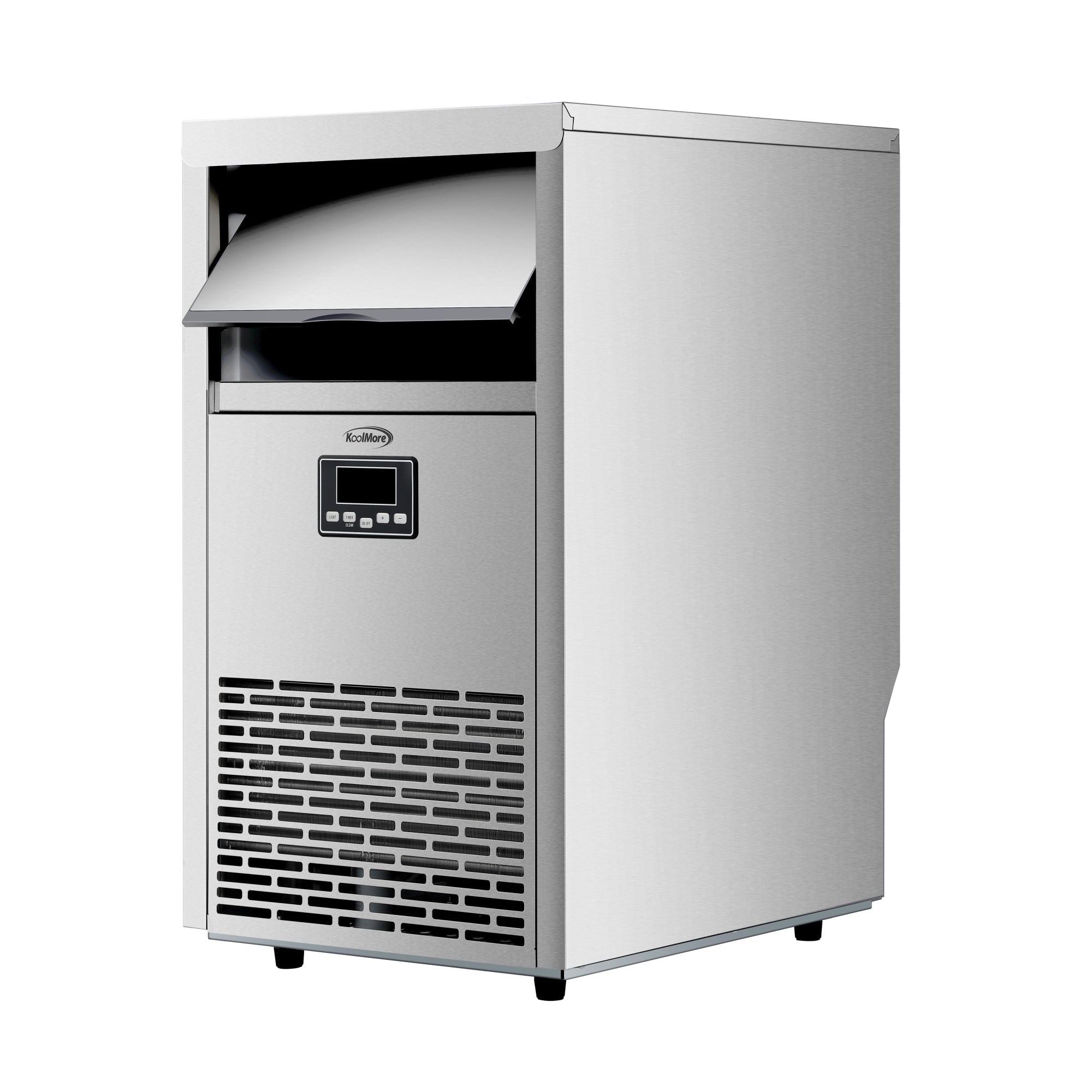 18 in. 100 lbs./24 hrs. Commercial & Residential Crescent Ice Maker with 30 lbs. of Storage Capacity in Stainless-Steel