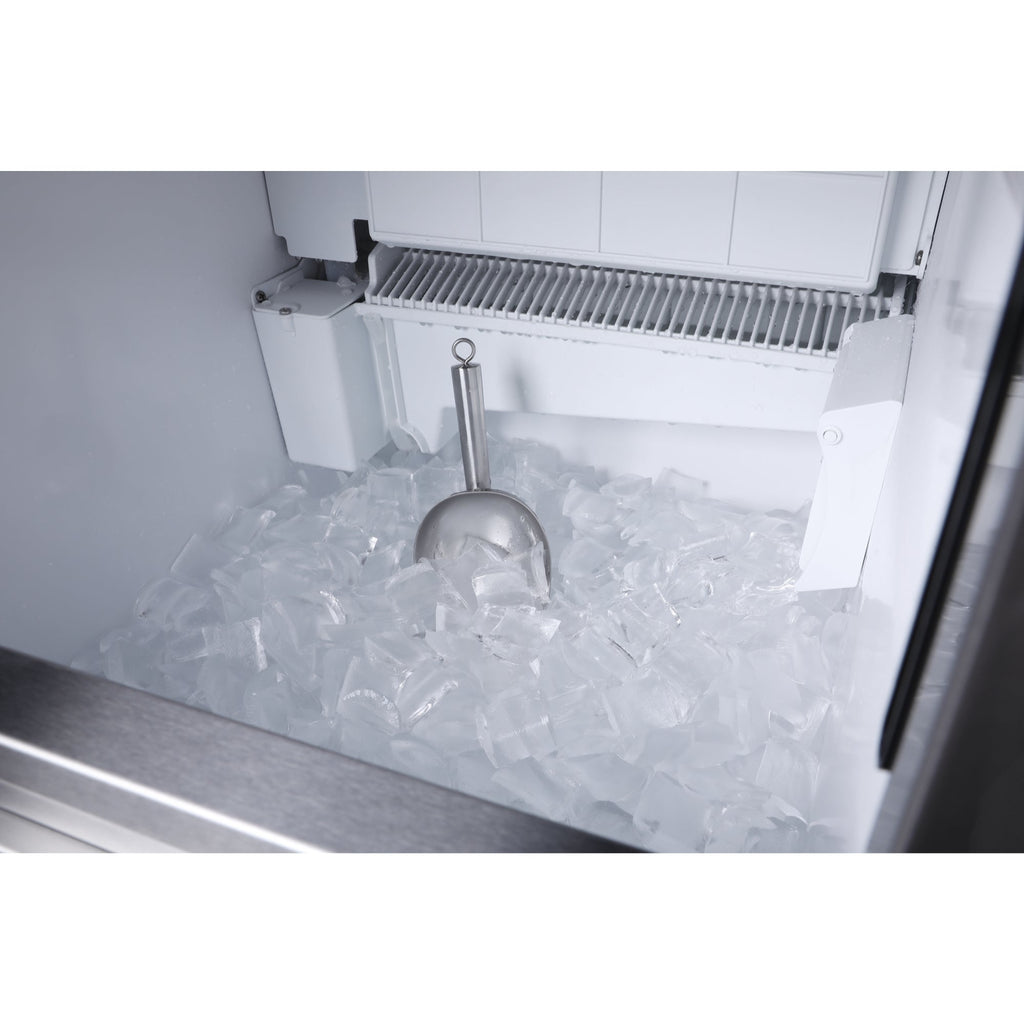 18 in. 100 lbs./24 hrs. Commercial & Residential Crescent Ice Maker with 30 lbs. of Storage Capacity in Stainless-Steel