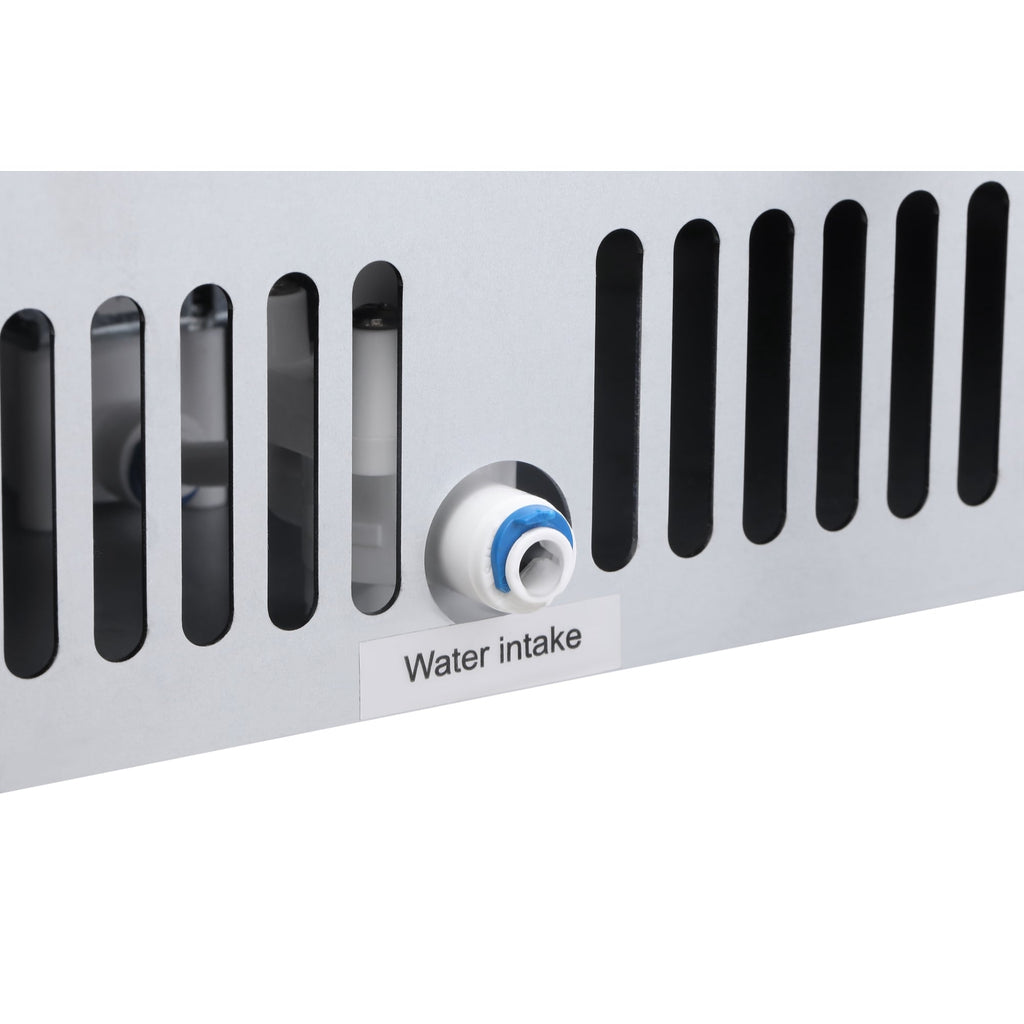 18 in. 100 lbs./24 hrs. Commercial & Residential Crescent Ice Maker with 30 lbs. of Storage Capacity in Stainless-Steel