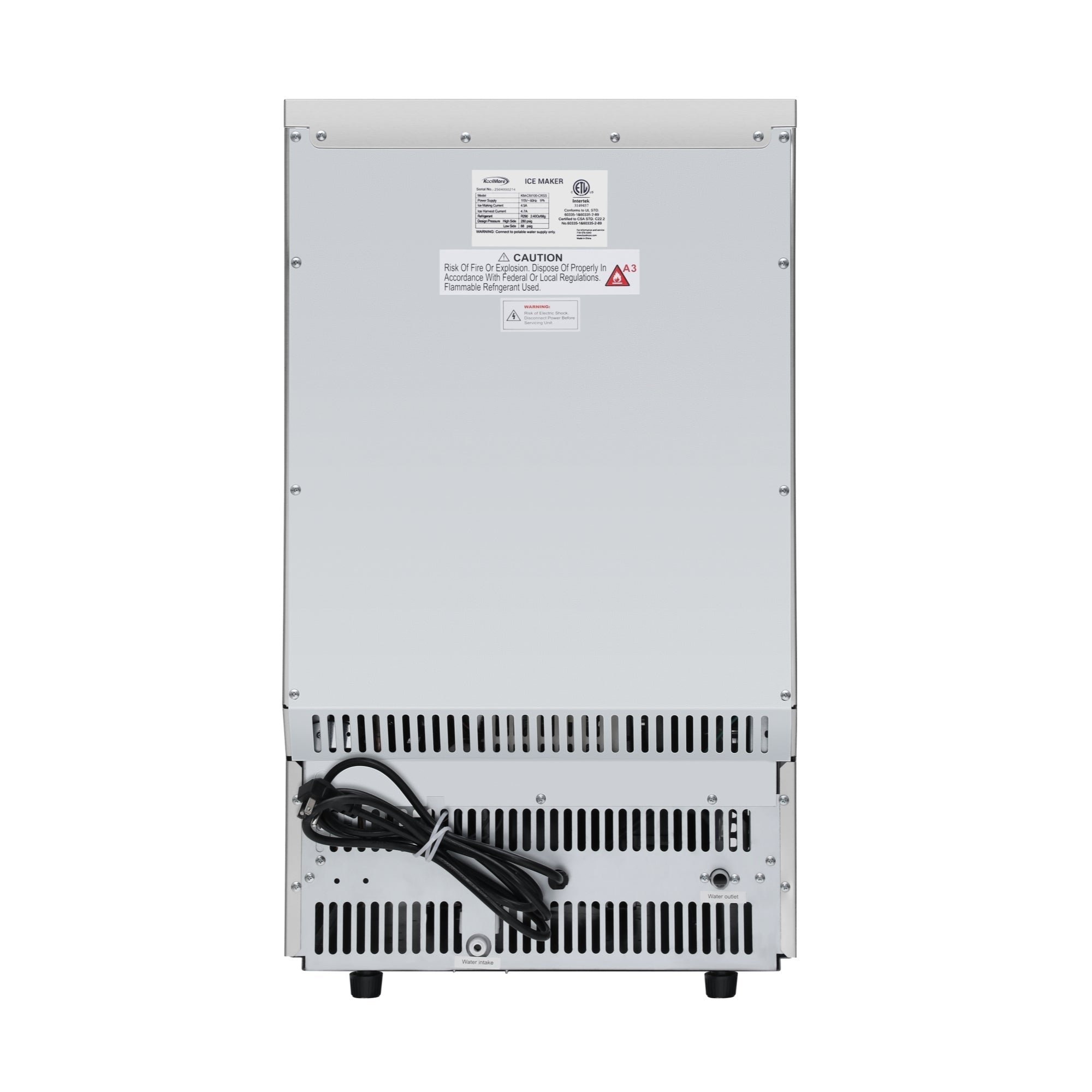 18 in. 100 lbs./24 hrs. Commercial & Residential Crescent Ice Maker with 30 lbs. of Storage Capacity in Stainless-Steel