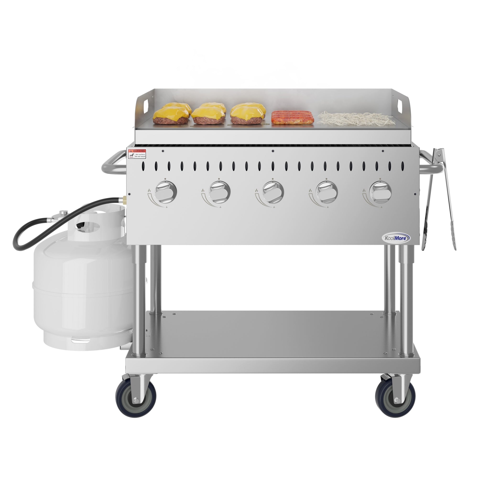 36 in. Commercial Outdoor Propane Grill with Griddle in Stainless-Steel, ETL Listed