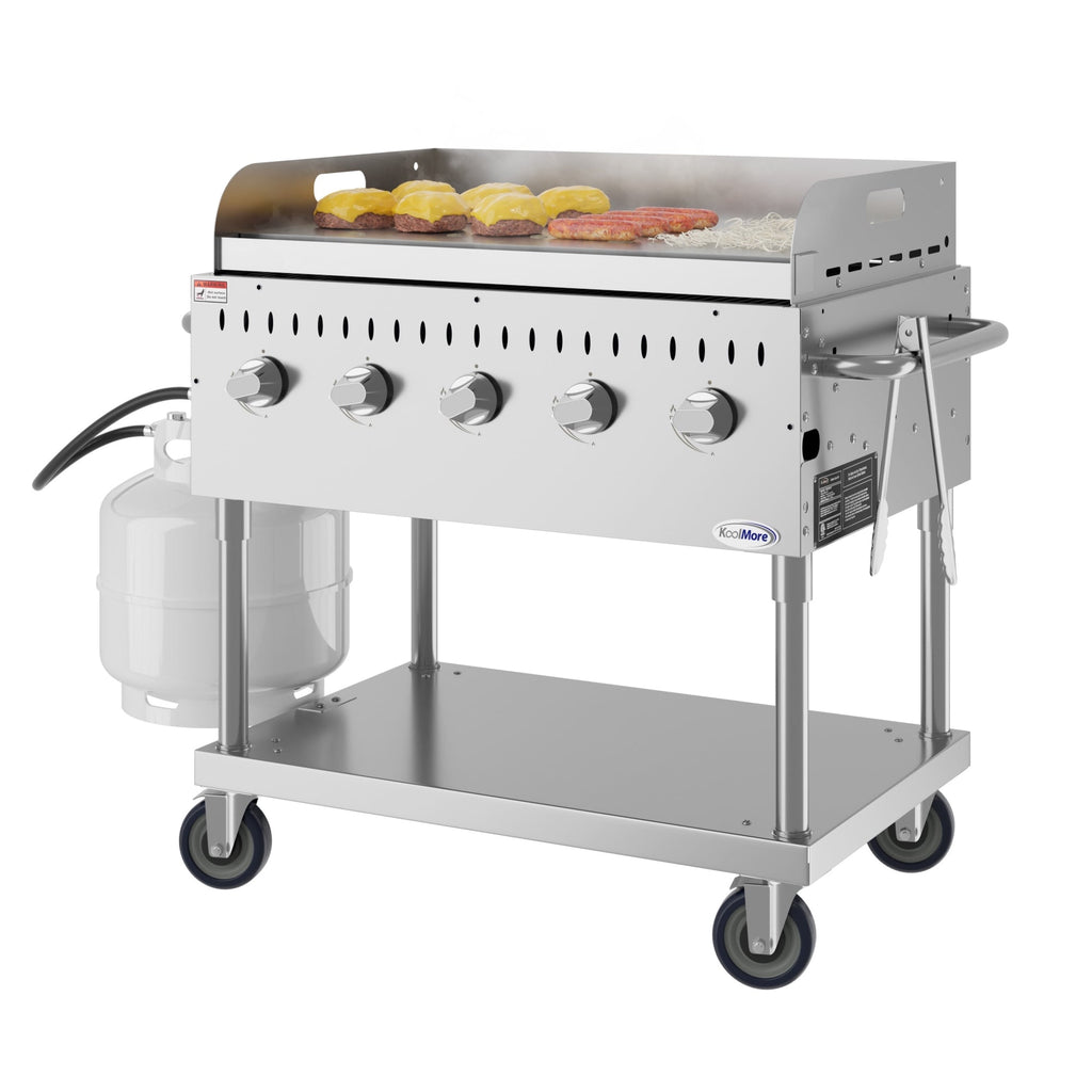 36 in. Commercial Outdoor Propane Grill with Griddle in Stainless-Steel, ETL Listed