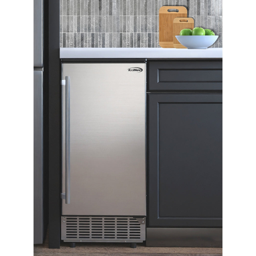 15 in. Stainless-Steel Built-In/Free-Standing Ice Maker, 75lbs/24h