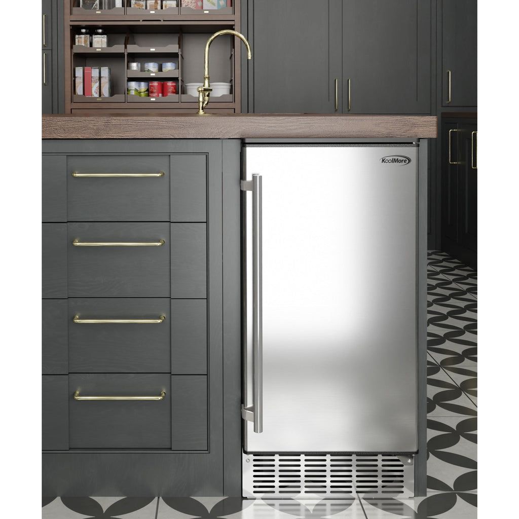 15 in. Stainless-Steel Built-In/Free-Standing Ice Maker, 75lbs/24h