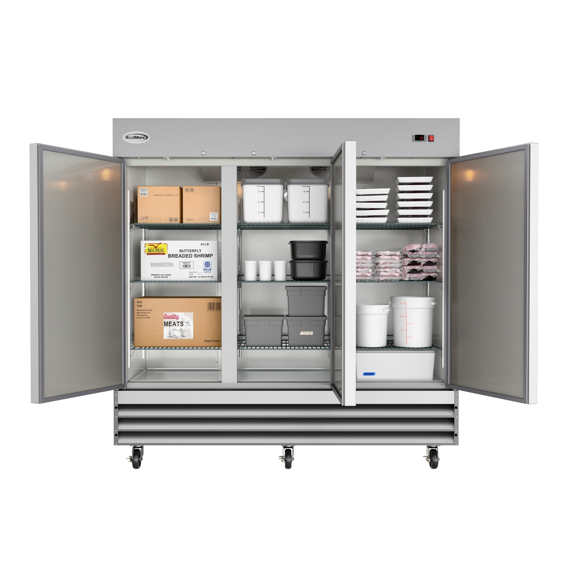 82 in. Three-Door Reach-In Freezer 72 cu ft.