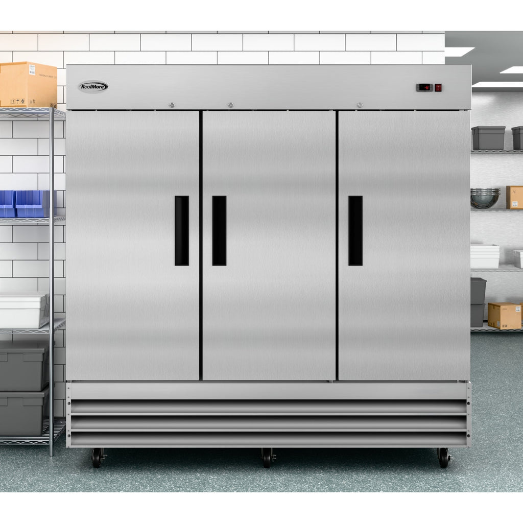 82 in. Three-Door Reach-In Freezer 72 cu ft.