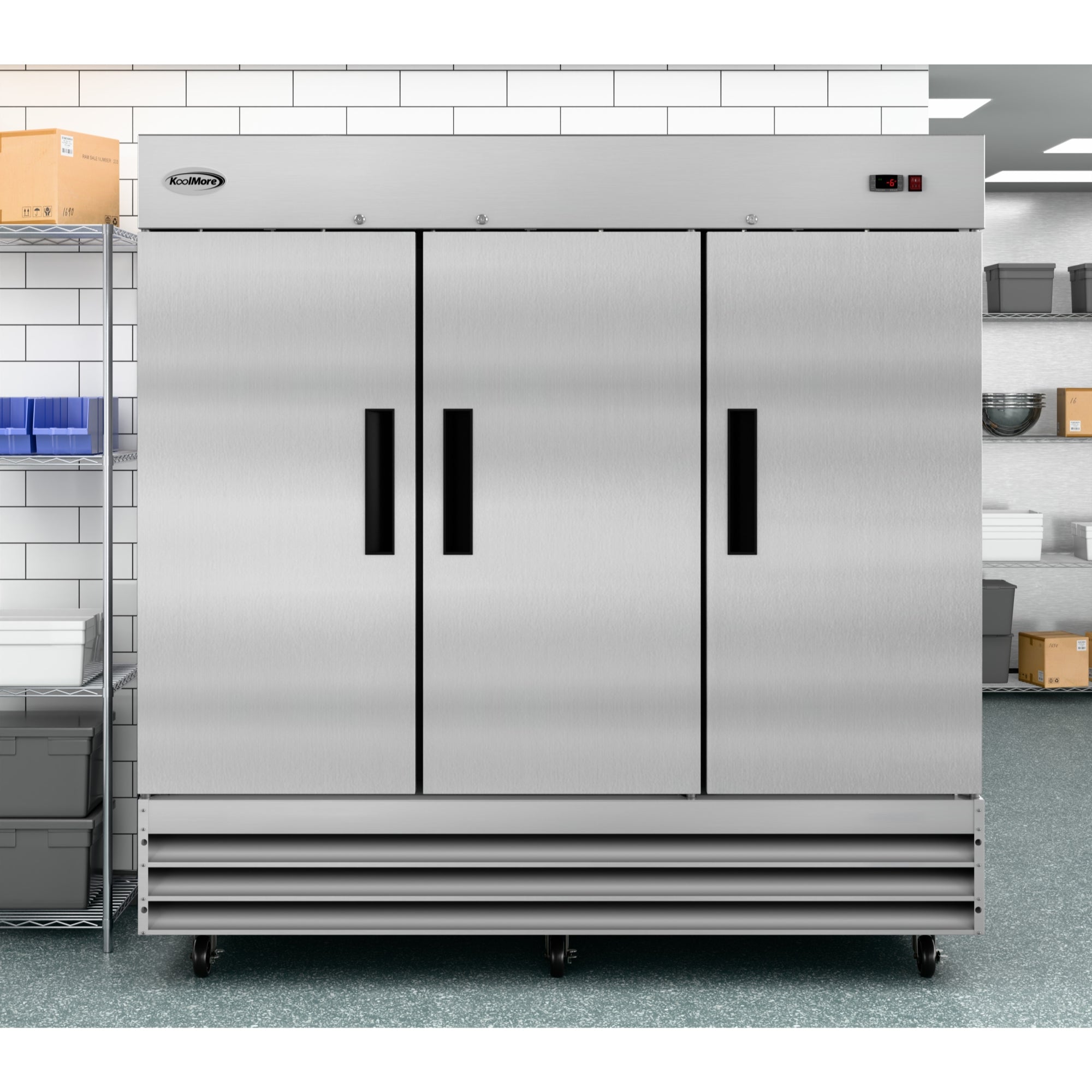 82 in. Three-Door Reach-In Freezer 72 cu ft.