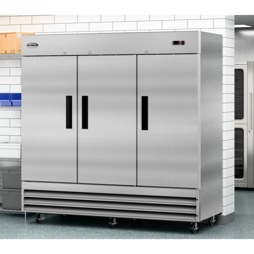 82 in. Three-Door Reach-In Freezer 72 cu ft.