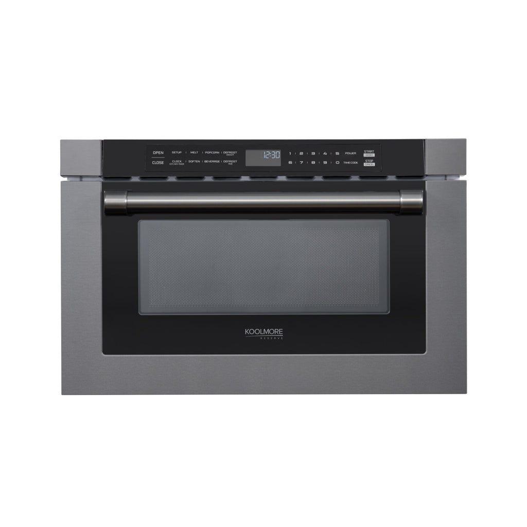 KoolMore Reserve 24 in. Stainless Steel Microwave Drawer, 1.2 Cu. Ft Capacity in Black