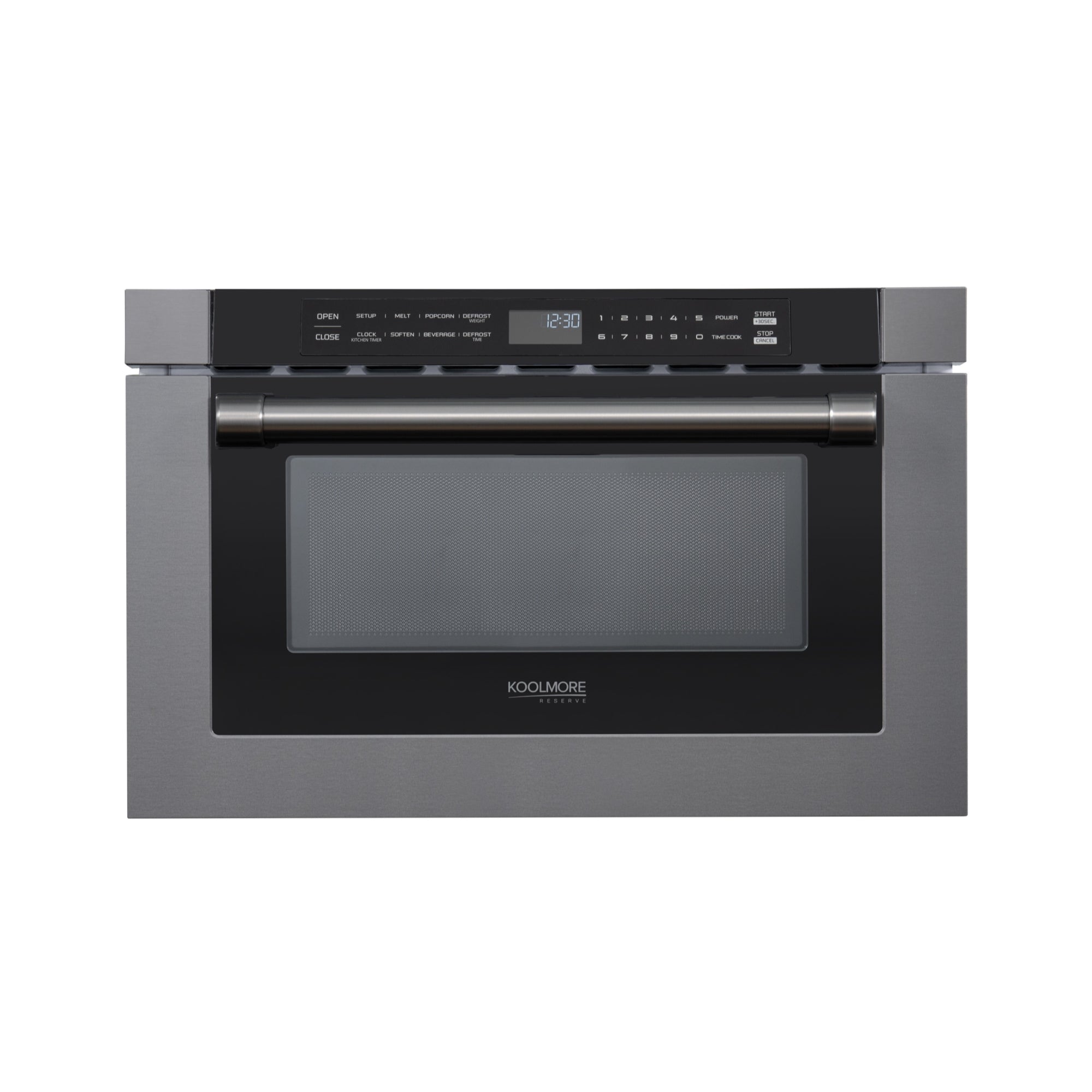 KoolMore Reserve 24 in. Stainless Steel Microwave Drawer, 1.2 Cu. Ft Capacity in Black