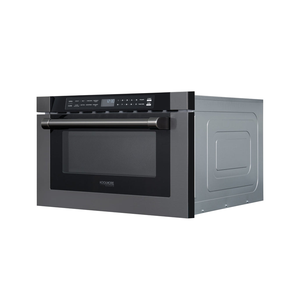 KoolMore Reserve 24 in. Stainless Steel Microwave Drawer, 1.2 Cu. Ft Capacity in Black
