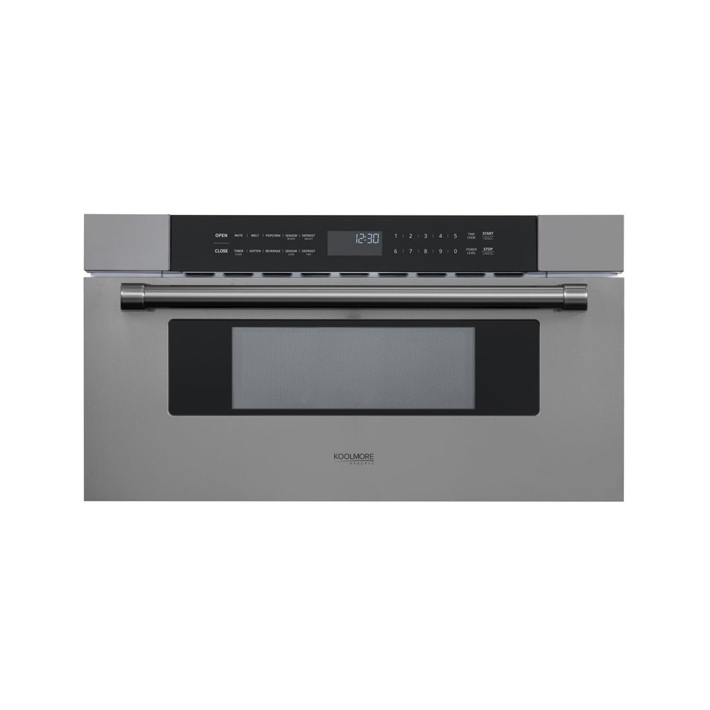 KoolMore Reserve 30 in. Stainless-Steel Microwave Drawer, 1.2 cu. ft. Capacity in Black