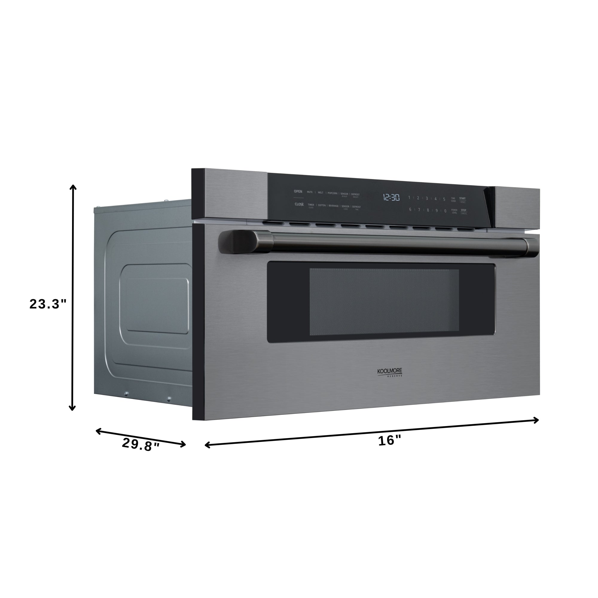 KoolMore Reserve 30 in. Stainless-Steel Microwave Drawer, 1.2 cu. ft. Capacity in Black