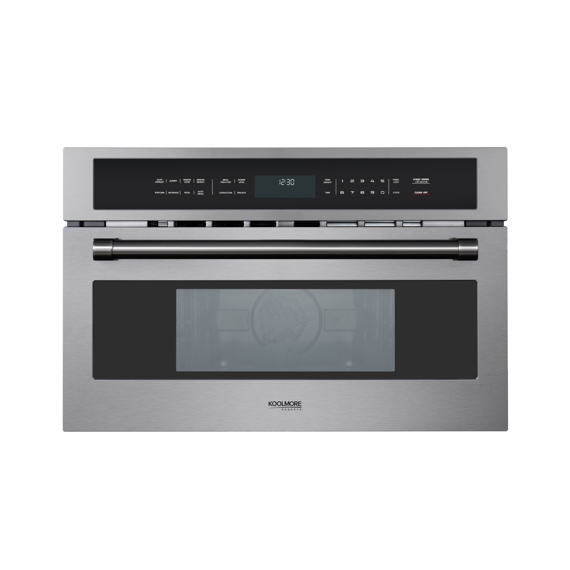 KoolMore Reserve 30 in. Stainless Steel Built-in Convection Microwave Oven with Speed and Sensor Cooking, 1.6 Cu. Ft. in Black