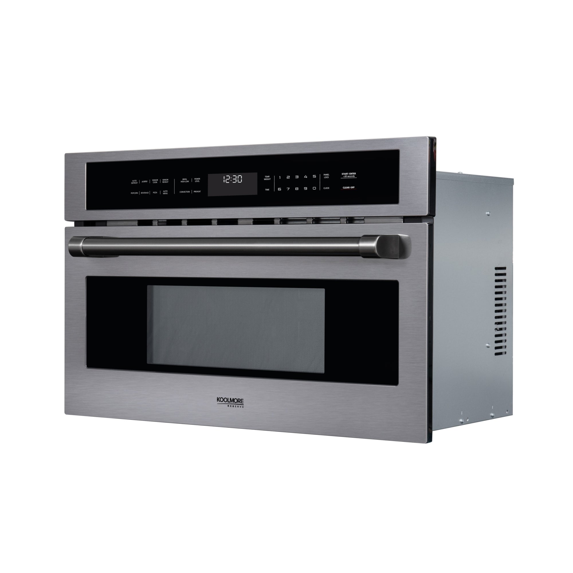 KoolMore Reserve 30 in. Stainless Steel Built-in Convection Microwave Oven with Speed and Sensor Cooking, 1.6 Cu. Ft. in Black