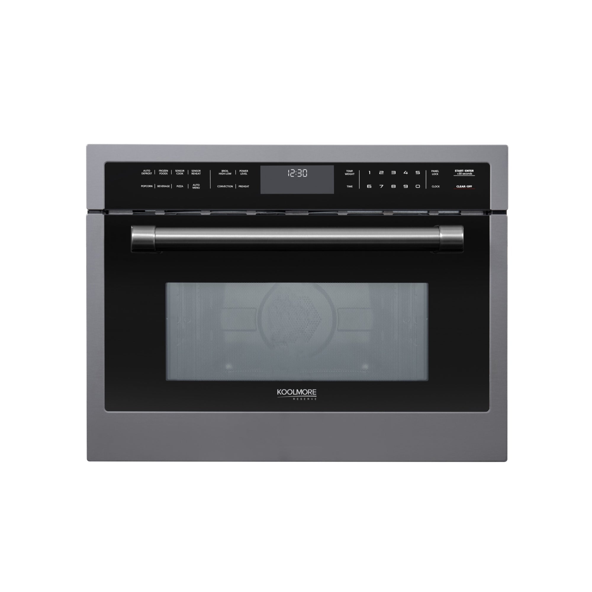 KoolMore Reserve 24 in. Stainless Steel Built-in Convection Microwave Oven with Speed and Sensor Cooking, 1.6 cu. ft. in Black (KM-CWO24 -BSS)