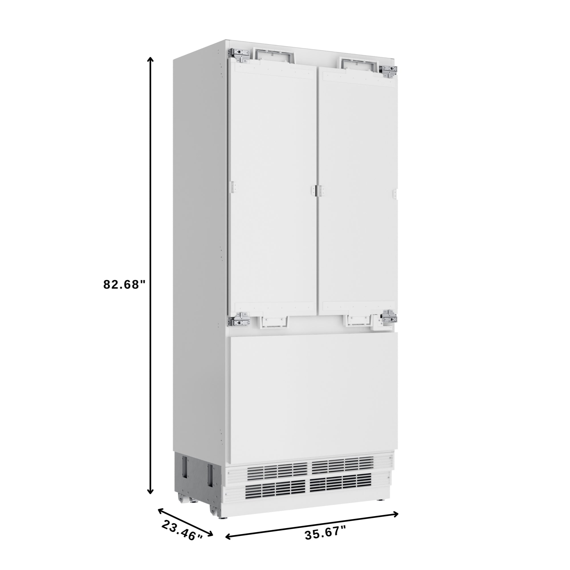 KoolMore Reserve 36 In. Panel Ready French Door Refrigerator with Ice Maker and Water Dispenser, Frost Free, 19.6 Cu. Ft.