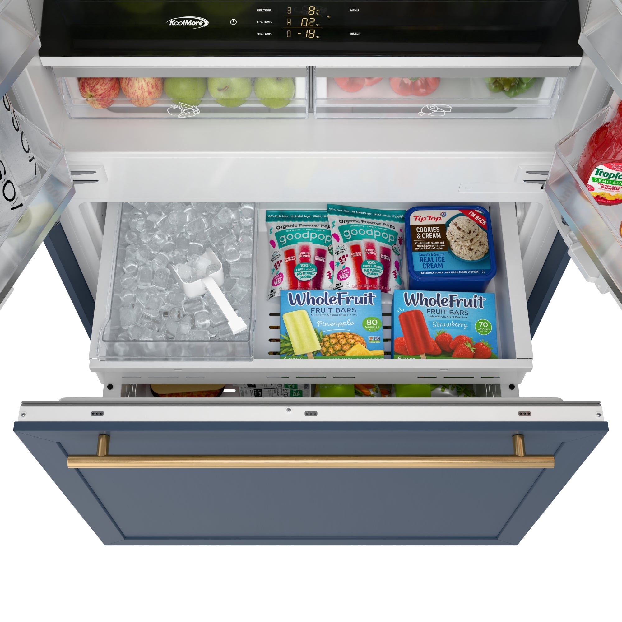KoolMore Reserve 36 In. Panel Ready French Door Refrigerator with Ice Maker and Water Dispenser, Frost Free, 19.6 Cu. Ft.