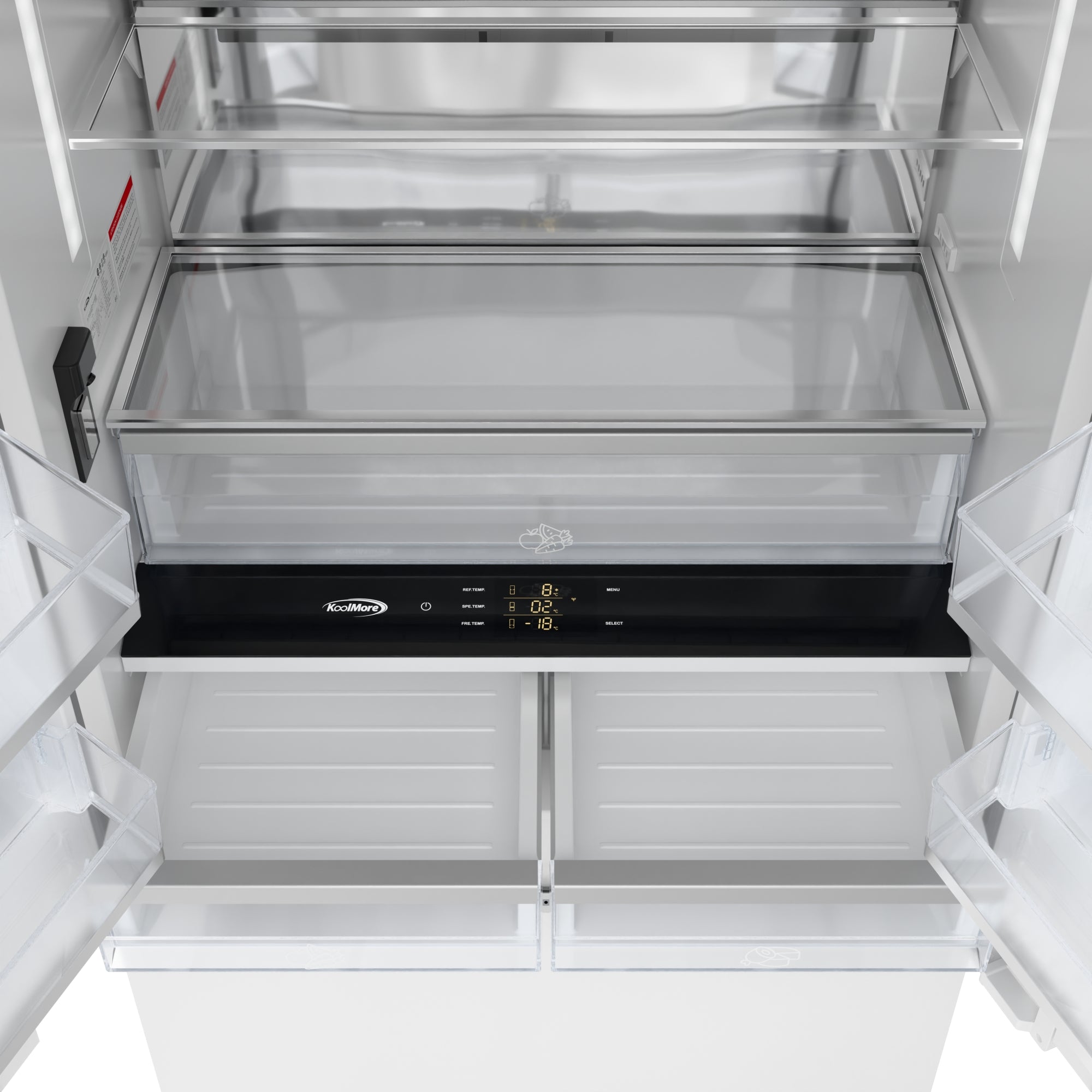 KoolMore Reserve 36 In. Panel Ready French Door Refrigerator with Ice Maker and Water Dispenser, Frost Free, 19.6 Cu. Ft.