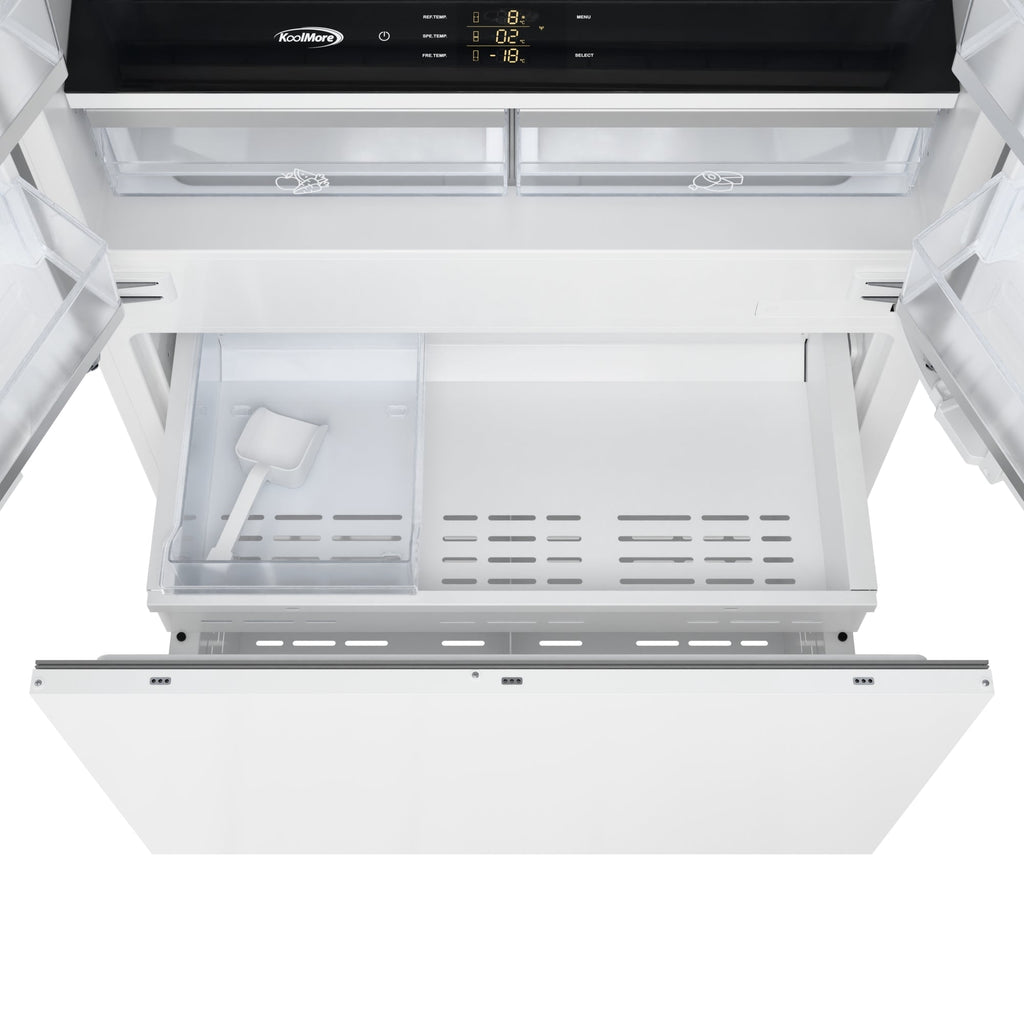 KoolMore Reserve 36 In. Panel Ready French Door Refrigerator with Ice Maker and Water Dispenser, Frost Free, 19.6 Cu. Ft.