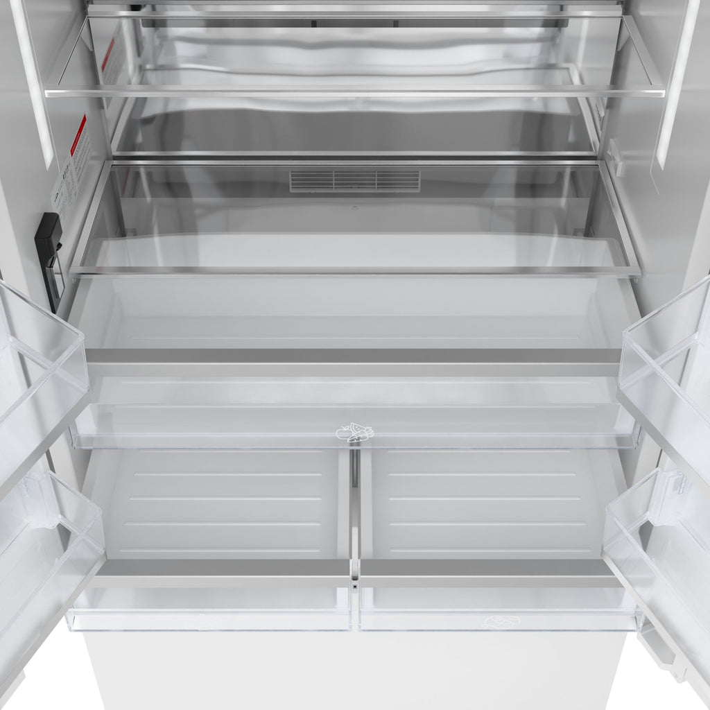 KoolMore Reserve 36 In. Panel Ready French Door Refrigerator with Ice Maker and Water Dispenser, Frost Free, 19.6 Cu. Ft.