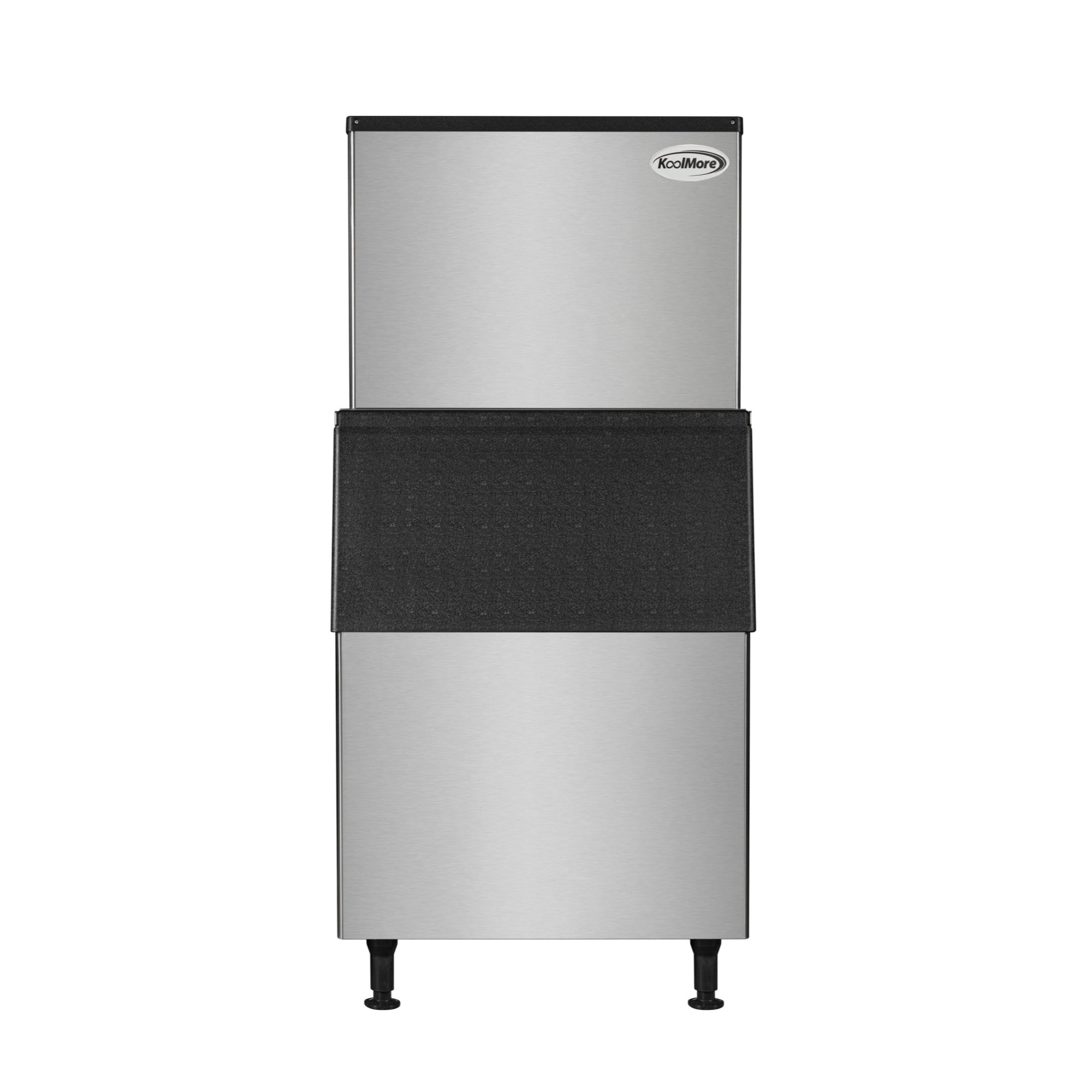 Commercial Ice Machine 500 lb/24hr, Air-Cooled, 375 lb Storage Bin, Freestanding, ETL Listed in Stainless-Steel and Black