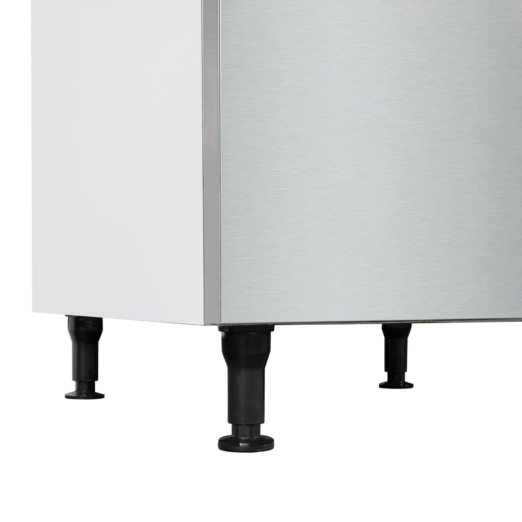 Commercial Ice Machine 500 lb/24hr, Air-Cooled, 375 lb Storage Bin, Freestanding, ETL Listed in Stainless-Steel and Black