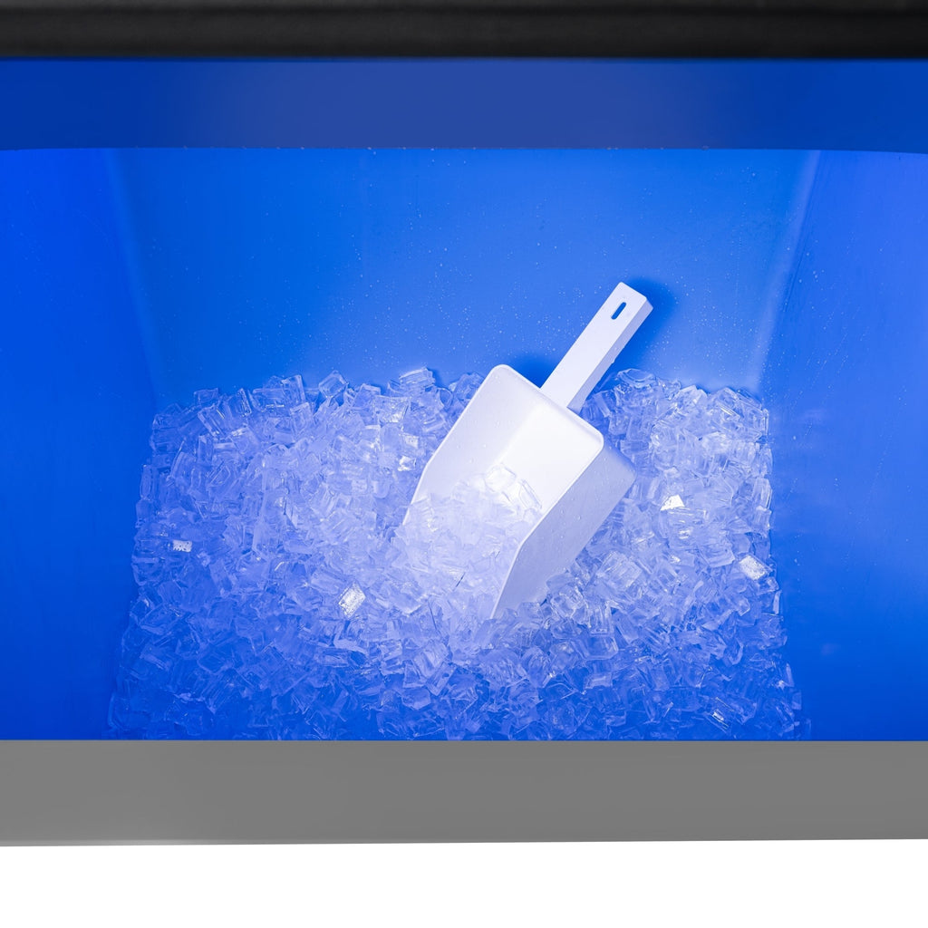 Commercial Ice Machine 500 lb/24hr, Air-Cooled, 375 lb Storage Bin, Freestanding, ETL Listed in Stainless-Steel and Black