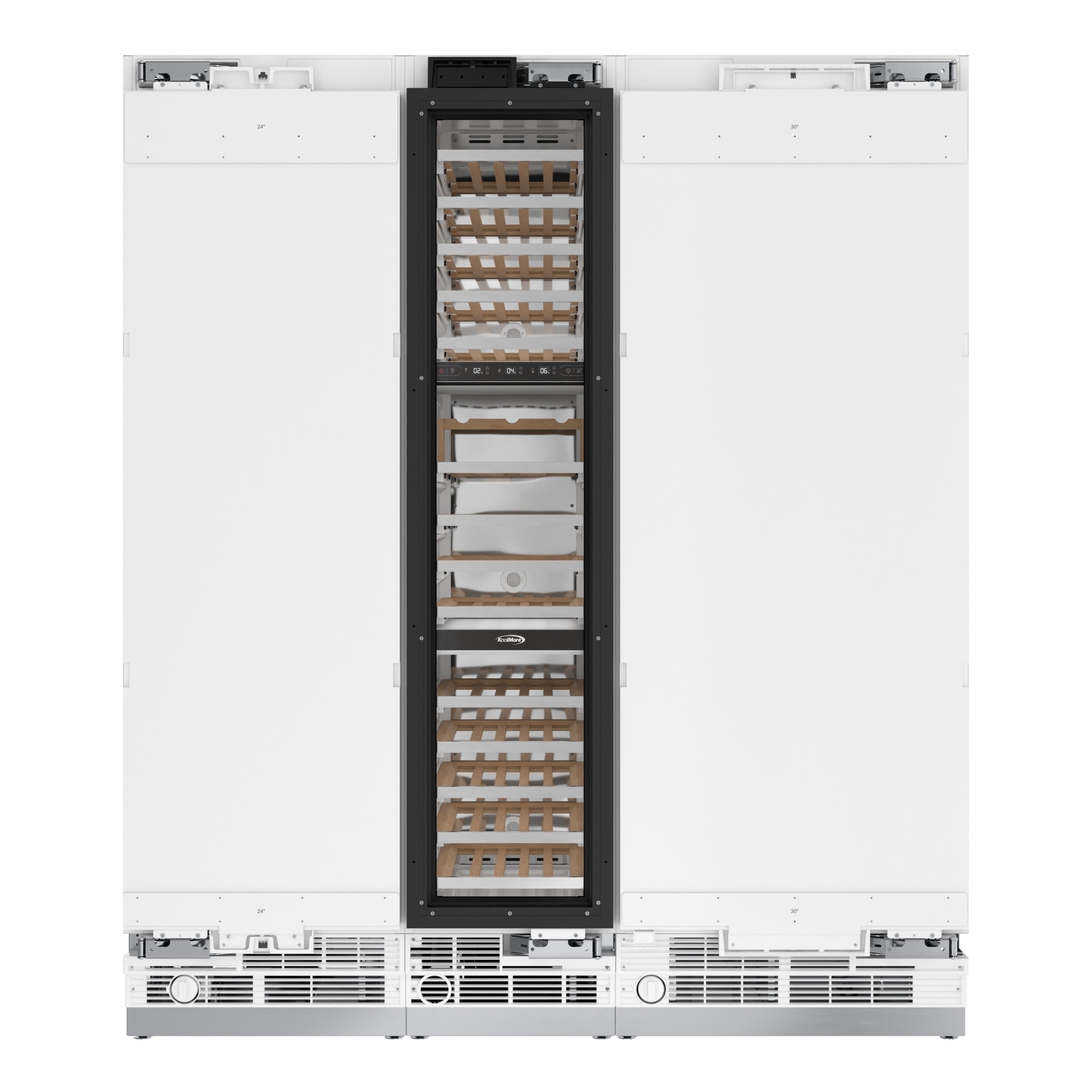 KoolMore Reserve Panel Ready  Column 30 in. Refrigerator, 18 in. Wine Cooler and 24 in. Freezer Combo, Frost Free, Water and Ice Dispenser, ETL Listed, Energy Star