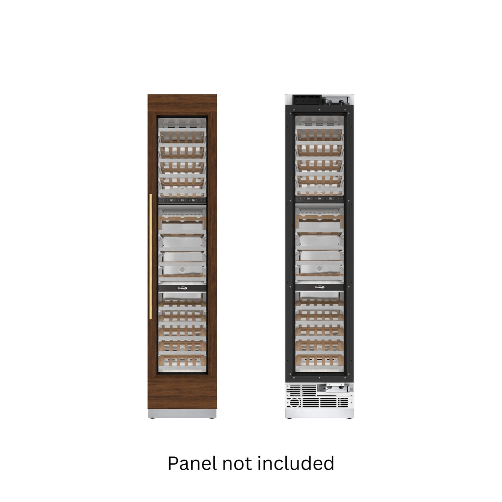 KoolMore Reserve 18 in. 68-Bottle Panel Ready Column Wine Cooler Refrigerator with 14 Wooden Shelves, ETL Listed, Energy Star