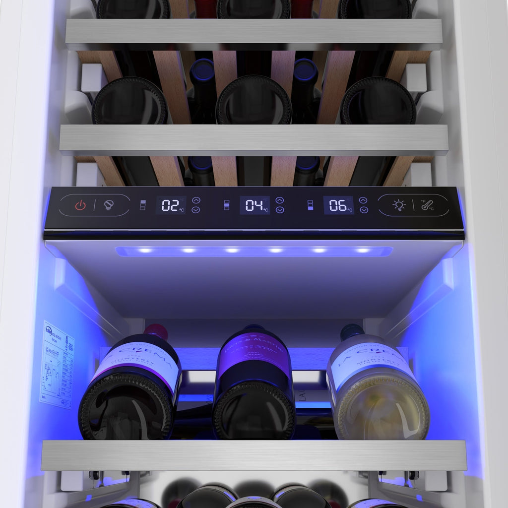 KoolMore Reserve 18 in. 68-Bottle Panel Ready Column Wine Cooler Refrigerator with 14 Wooden Shelves, ETL Listed, Energy Star